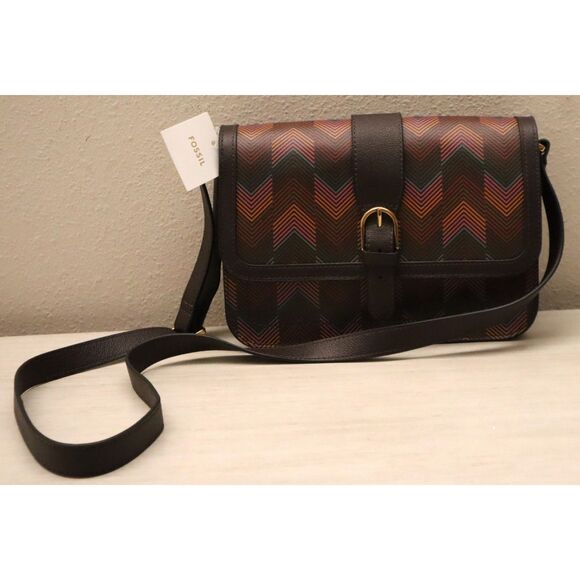 Fossil ZB11089998 Harlow Multi Print Zoey Large Flap Crossbody Bag Purse - Picture 1 of 16